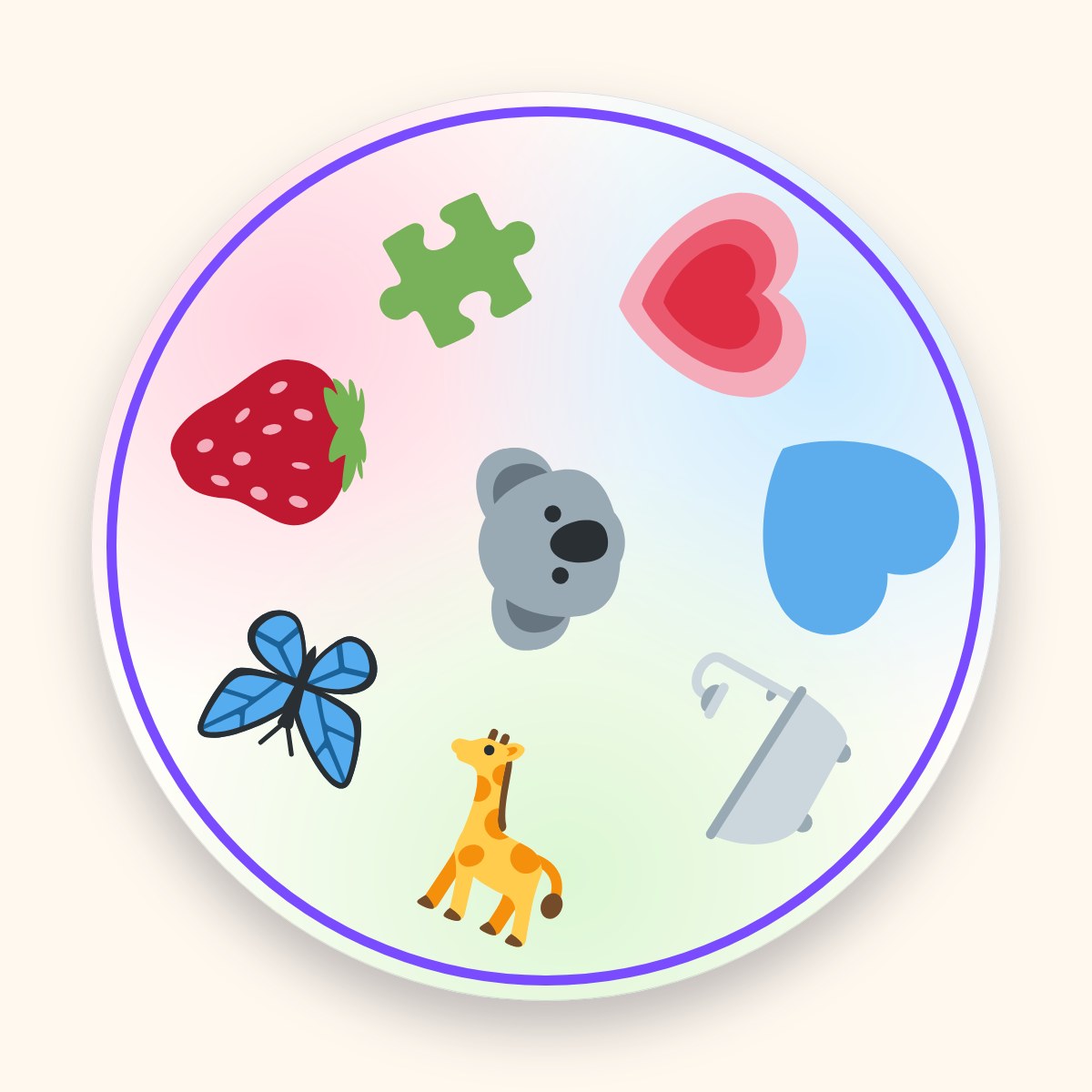 Gra na baby shower – znajdź wspólny symbol – karta